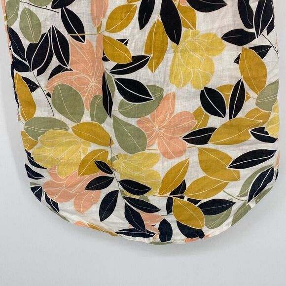 Rachel Zoe Linen Sleeveless High-Lo Shirt Dress Shift Tropical Print Small - Picture 9 of 10